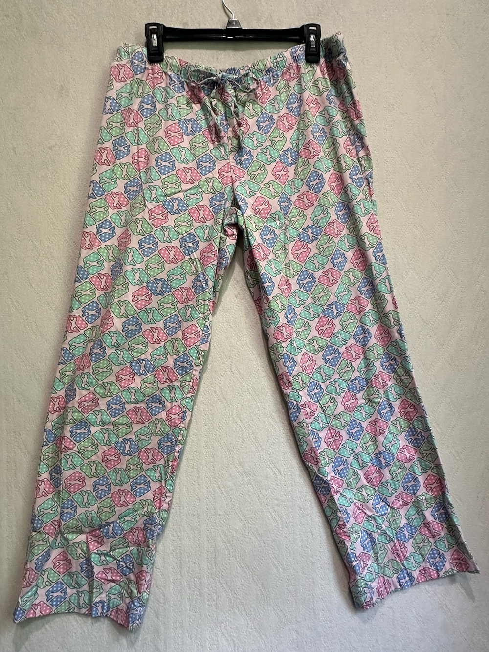 Vineyard Vines Colorful Whale Patterned Lounge Pants Pink, Green & Blue Sz M